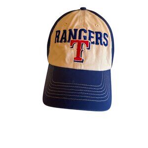 Texas Rangers Fan Favorite OSFA Cap Cotton Blend Blue & Beige Adjsutbale